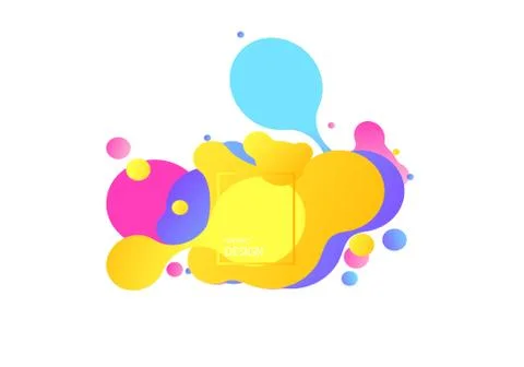 Abstract geometric shapes. Liquid gradient banners isolated on white. Fluid Illustrazione stock