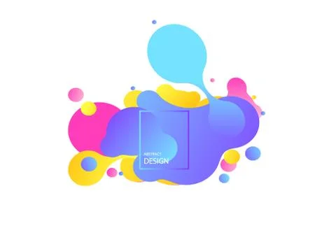 Abstract geometric shapes. Liquid gradient banners isolated on white. Fluid Stock Illustration