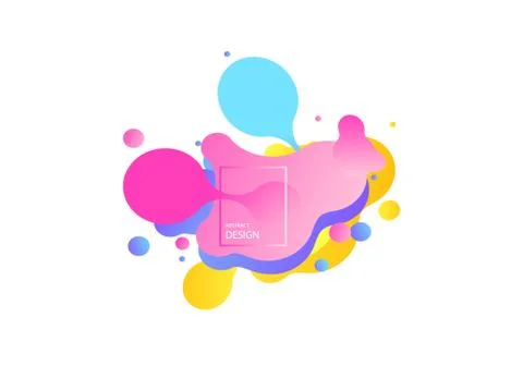 Abstract geometric shapes. Liquid gradient banners isolated on white. Fluid Stock Illustration