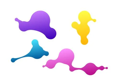 Abstract geometric shapes. Liquid gradient banners isolated on white. Fluid Stock Illustration