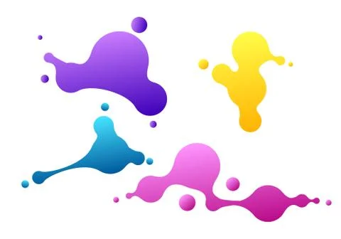 Abstract geometric shapes. Liquid gradient banners isolated on white. Fluid Stock Illustration