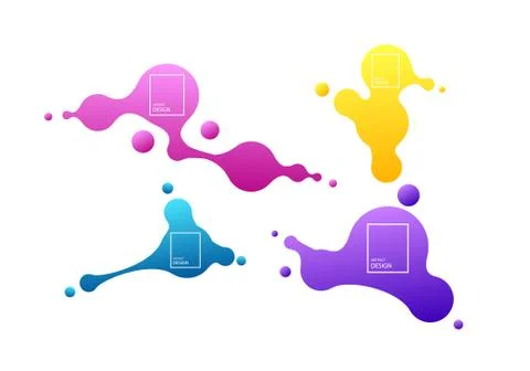 Abstract geometric shapes. Liquid gradient banners isolated on white. Fluid Stock Illustration