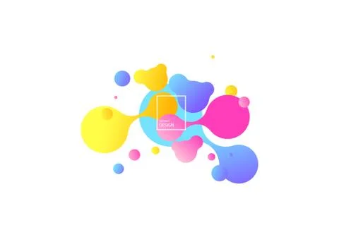 Abstract geometric shapes. Liquid gradient banners isolated on white. Fluid Stock Illustration