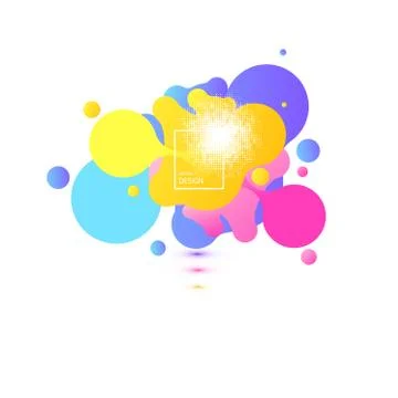 Abstract geometric shapes. Liquid gradient banners isolated on white. Fluid Stock Illustration