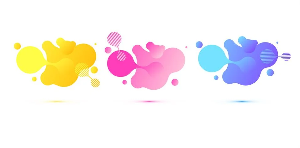 Abstract geometric shapes. Liquid gradient banners isolated on white background 스톡 일러스트