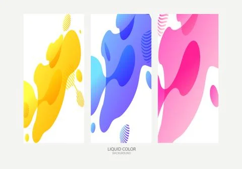 Abstract geometric shapes. Liquid gradient banners isolated on white background Stock Illustration