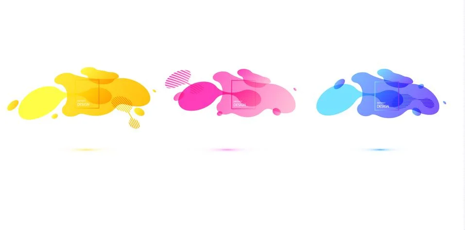 Abstract geometric shapes. Liquid gradient banners isolated on white background Stock Illustration
