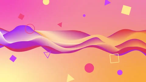 Abstract geometric shapes loop animation. Modern background, Memphis style 스톡 동영상 196320833