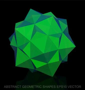 Abstract geometric shapes: low poly Green Dodecahedron. EPS 10, vector Ilustración de archivo