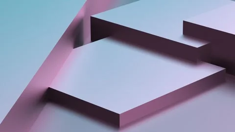 Abstract geometric shapes metallic reflections,background, animation. 3D render Stock Footage 319343258