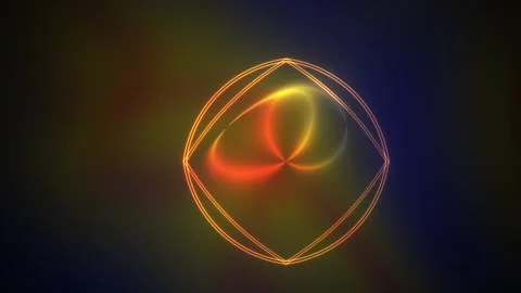 Abstract geometric shapes morphing with glowing neon light trails. Stock Footage 334462513