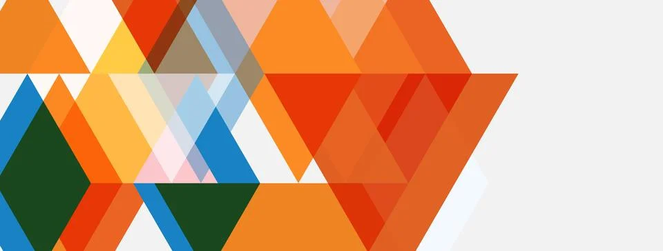 Abstract geometric shapes, mostly triangles, create vibrant pattern. Orange イラスト素材
