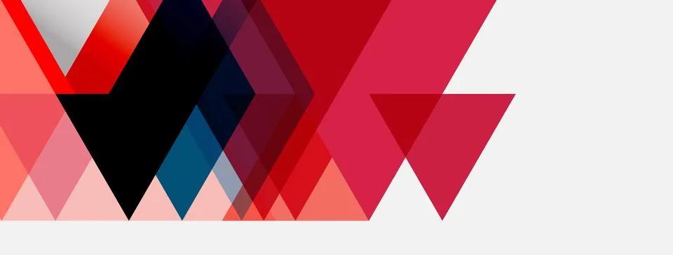 Abstract geometric shapes, mostly triangles, overlap. Colors include red, pin Stockillustratie
