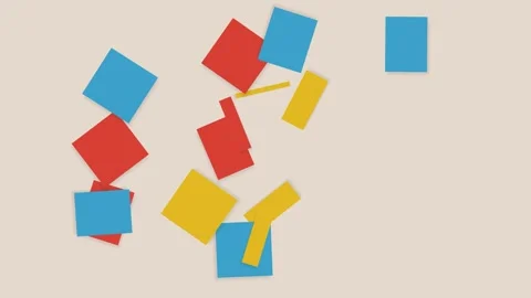 Abstract geometric shapes in motion with fluid transitions and light backgrou Stock Footage 340943630