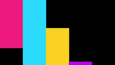 Abstract geometric shapes in motion with vibrant colors against black backg.. Stock Footage 340942455