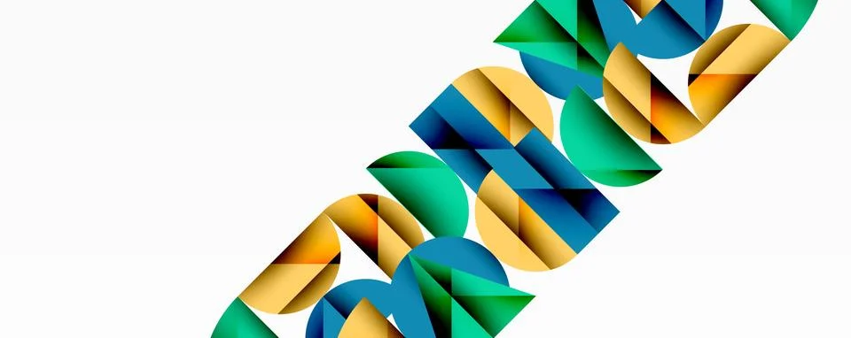 Abstract geometric shapes overlap, creating dynamic diagonal pattern. Colors Illustrazione stock