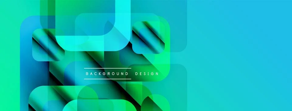 Abstract geometric shapes overlap, creating vibrant gradients. Modern design 库存插图