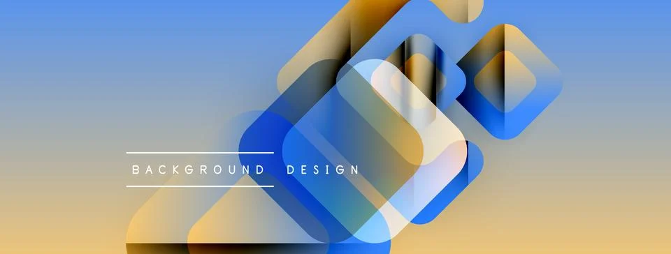 Abstract geometric shapes overlap, creating dynamic visual effect. Gradient Stock Illustration