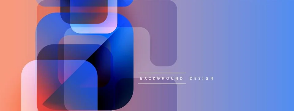 Abstract geometric shapes overlap, creating vibrant color gradients. Design 库存插图