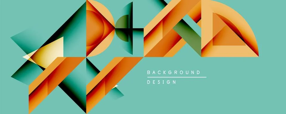 Abstract geometric shapes overlap, creating dynamic visual effect. Teal Ilustração Stock