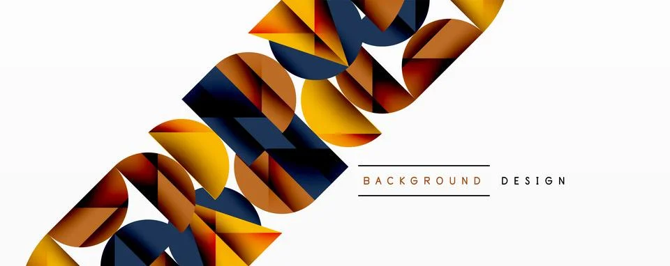 Abstract geometric shapes overlap, creating dynamic visual texture. Warm colors Illustrazione stock