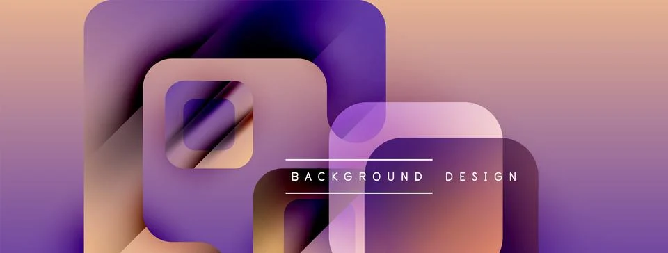 Abstract geometric shapes overlap, creating gradient color transitions. Modern Stock Illustration
