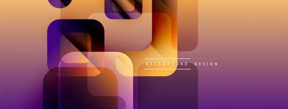 Abstract geometric shapes overlap, creating vibrant gradient effect. Warm colors Stock Illustration