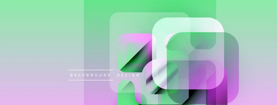 Abstract geometric shapes overlap, creating vibrant gradient background. Soft 스톡 일러스트