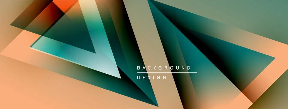 Abstract geometric shapes overlap, creating dynamic visual effect. Warm, cool 스톡 일러스트