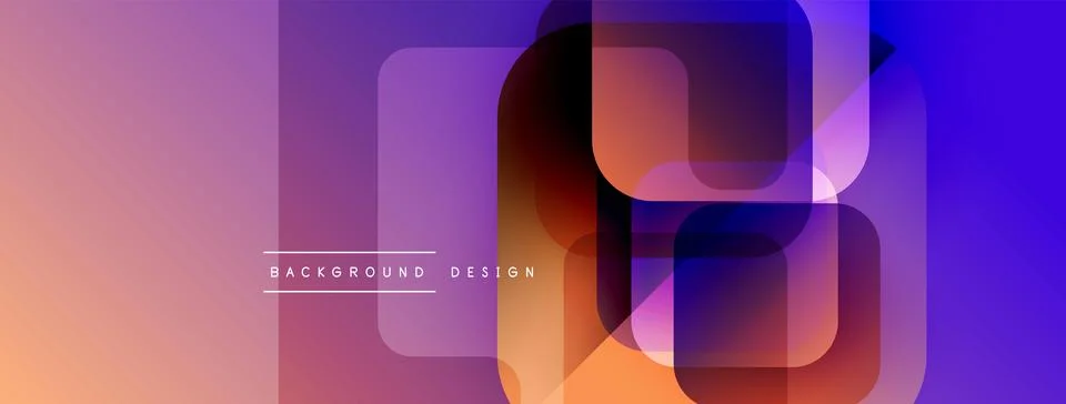 Abstract geometric shapes overlap, creating vibrant gradient background. Modern 스톡 일러스트