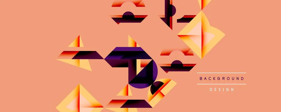 Abstract geometric shapes overlap, creating dynamic visual texture. Warm orange Stock Illustration