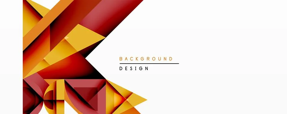Abstract geometric shapes overlap, creating dynamic composition. Warm colorsreds Illustrazione stock