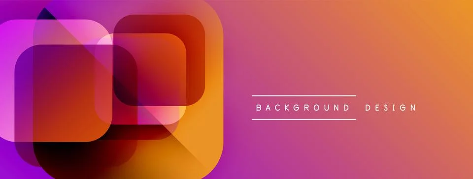 Abstract geometric shapes overlap, creating vibrant gradient effect. Orange, 스톡 일러스트