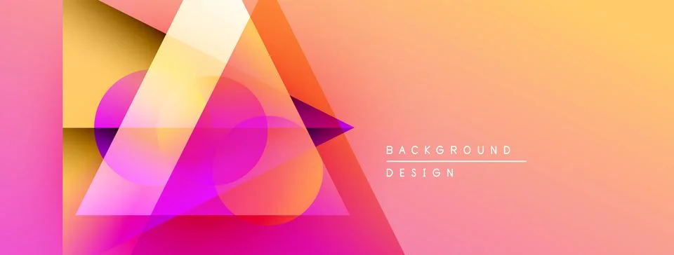 Abstract geometric shapes overlap, creating vibrant gradient effect. Warm colors Stockillustratie