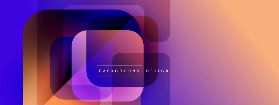 Abstract geometric shapes overlap, creating vibrant gradient effect. Purple, 库存插图