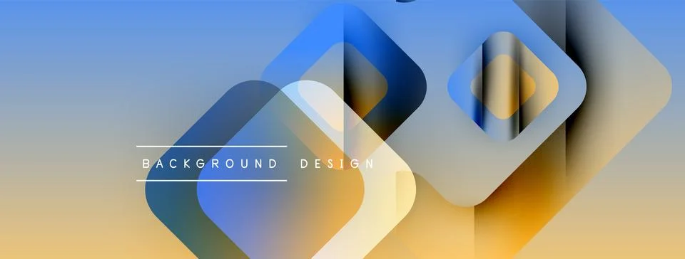 Abstract geometric shapes overlap, creating gradient color transitions. Blue, 库存插图