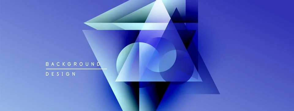 Abstract geometric shapes overlap, creating vibrant blue gradient effect. Modern 스톡 일러스트