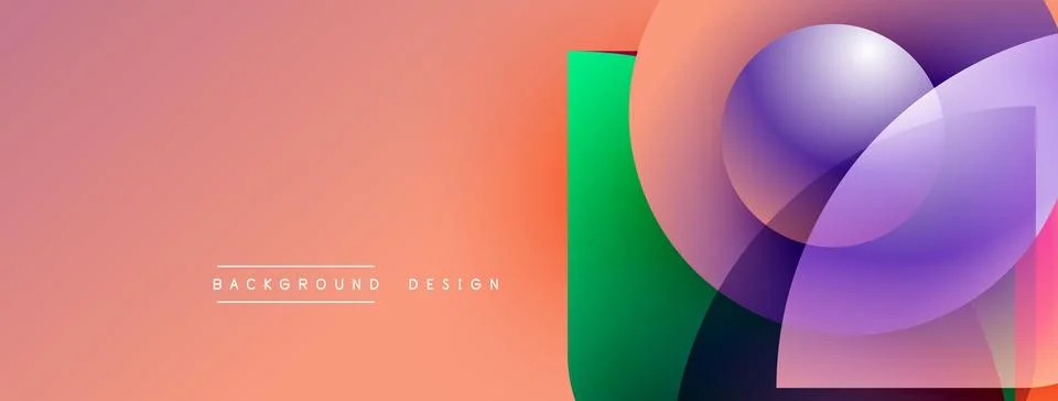 Abstract geometric shapes overlap, creating vibrant color gradients. Peach 库存插图