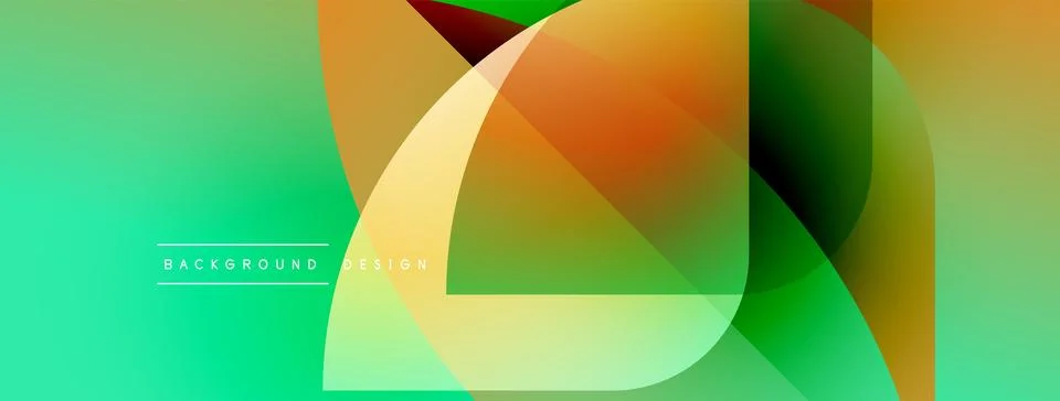 Abstract geometric shapes overlap, creating vibrant color gradients. Green Stock Illustration