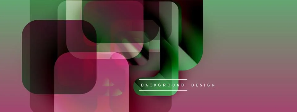 Abstract geometric shapes overlap, creating vibrant color gradients. Modern 库存插图