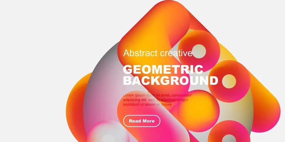 Abstract geometric shapes overlap, creating vibrant colorful background. Text イラスト素材