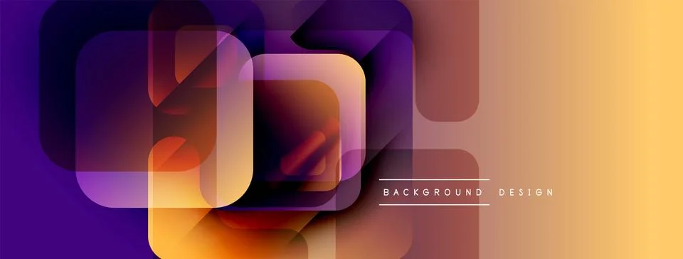 Abstract geometric shapes overlap, creating vibrant gradient effect. Warm colors Illustrazione stock