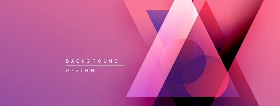 Abstract geometric shapes overlap, creating vibrant pink purple gradient. Modern 스톡 일러스트