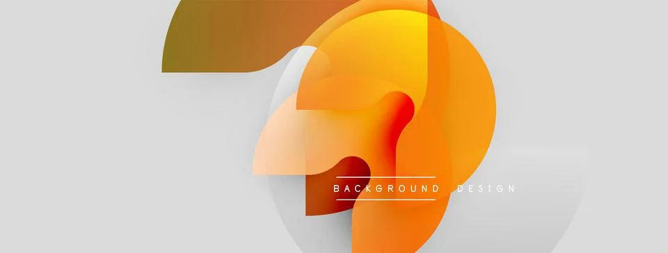 Abstract geometric shapes overlap, creating warm color gradients. Minimalist Stock Illustration