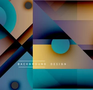 Abstract geometric shapes overlap, creating vibrant color gradients. Modern 库存插图