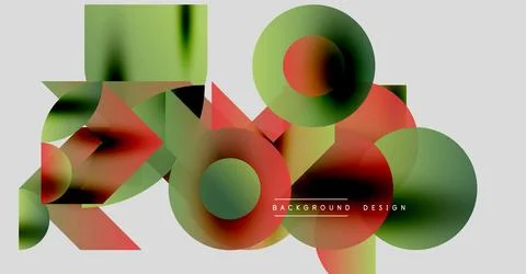 Abstract geometric shapes overlap, creating vibrant color gradients. Design Illustrazione stock