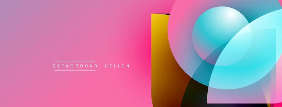 Abstract geometric shapes overlap, creating vibrant color gradients. Pink 库存插图