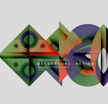 Abstract geometric shapes overlap, creating vibrant color gradients. Design 库存插图