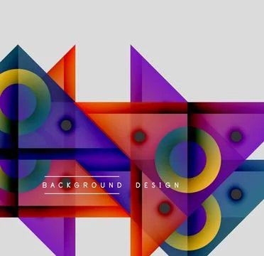 Abstract geometric shapes overlap, creating vibrant colorful design. Circles, Stockillustratie