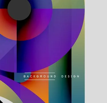 Abstract geometric shapes overlap, creating vibrant color gradients. Modern 库存插图